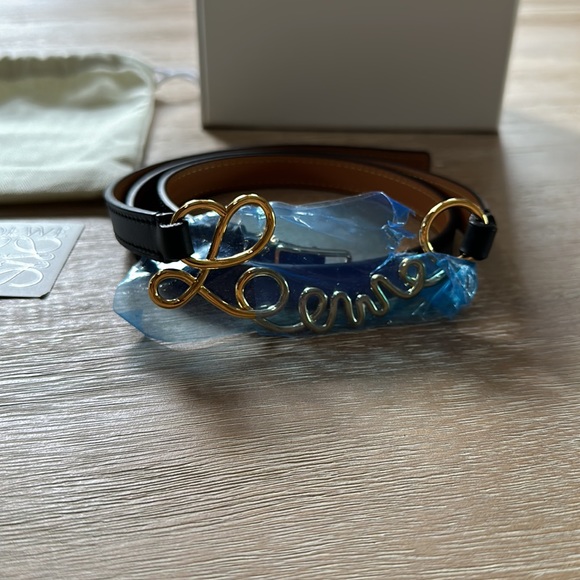 Loewe Word Belt Black Gold Size 95 - Picture 4 of 9